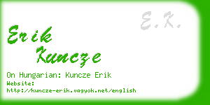 erik kuncze business card